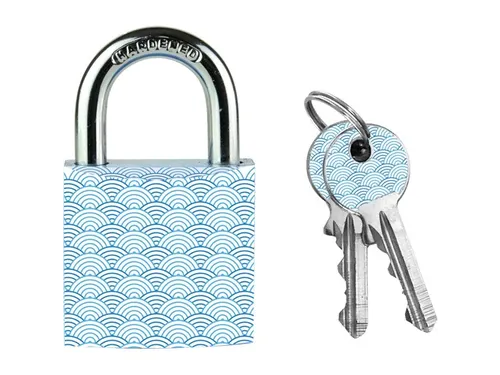 Hangslot Masterlock 30mm golven motief met 2 sleutels
