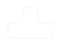 plaksymbool,T-vorm,markering HxB 100x150mm,polycarbonaat,wit