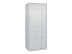 dubbeldekse locker,HxBxD 1850x750x500mm,3x2vak.,vak B 250mm,cil.-slot