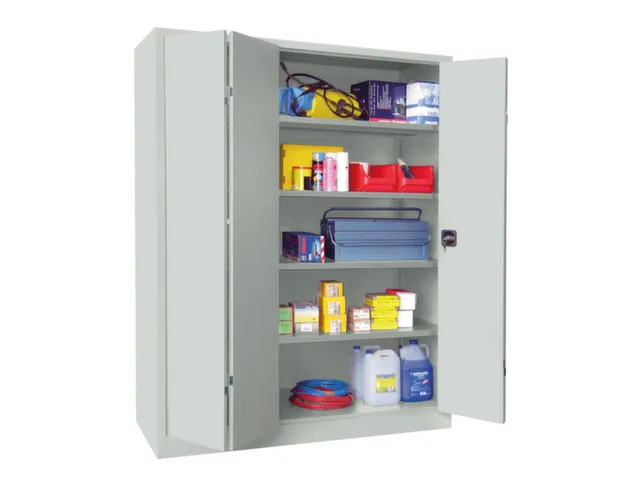 Ruime Vouwdeurkast 1950x1500x500mm 4legborden Ral7035 Front Ral7035