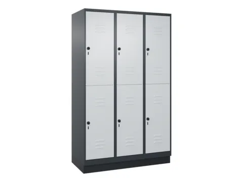 dubbeldekse locker,HxBxD 1950x1200x500mm,3x2vak.,vak B 400mm