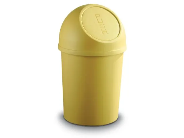 afvalbak,6l,HxØ 375x214mm,romp PP geel,deksel PP geel