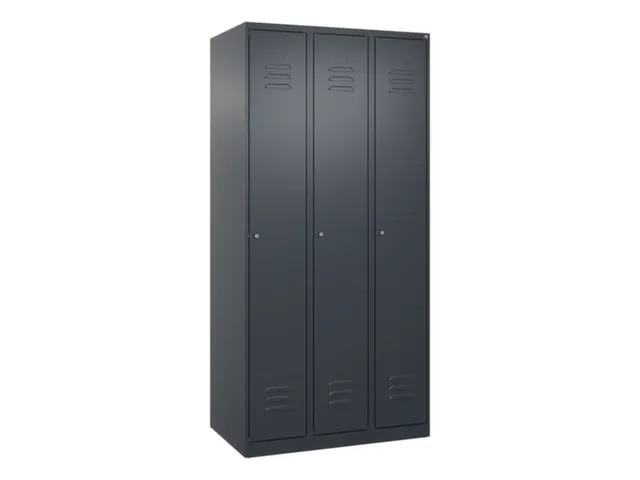 locker,HxBxD 1850x900x500mm,3vak,vak B 300mm,cil.-slot,staand op vloer