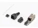 CAT 6A veldconnector haaks STP met stofkap knikbescherming