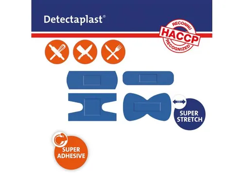 Detectaplast 8142E Textielpleister elastisch Blauw assorti 100 stuks