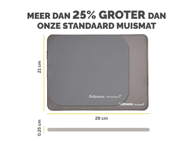 Muismat Fellowes Breyta XL grijs 21x28cm