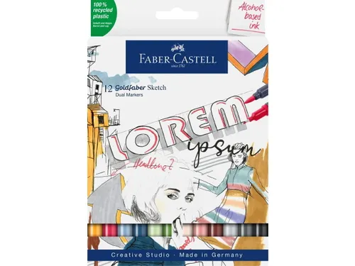 Sketchmarker Faber-Castell Goldfaber etui 12 stuks op alcoholbasis