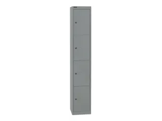 lockerkast,HxBxD 1802x305x305mm,1x4vakken,cil.-slot,romp zilverkleurig - 3