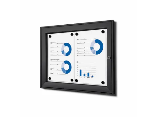 Vergrendelbaar Mededelingenbord Indoor/ Outdoor 2xA4 Zwart