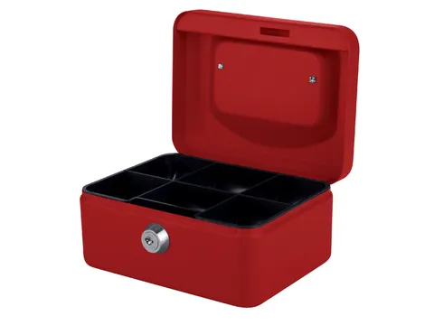 Geldkist Quantore 150x115x80mm rood