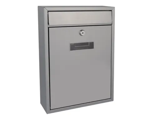 Brievenbus Ibiza Zilvergrijs met naamplaatje incl. 2 sleutels 36x26x8c