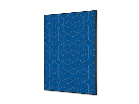 Wanddecoratie Textiel Set A2 Hexagon Blauw-Bruin