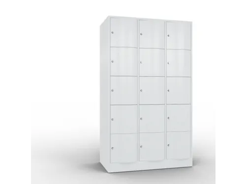 lockerkast cil.slot 1950x1150x640mm 3x5 vakken RAL7035 front RAL7035
