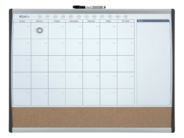 Nobo magnetisch combibord met maandplanner 58.5x43cm | NoboWhiteboard.nl