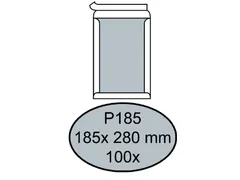 Envelop Quantore Bordrug P185 185X280Mm 120Gr Wit Zelfklevend