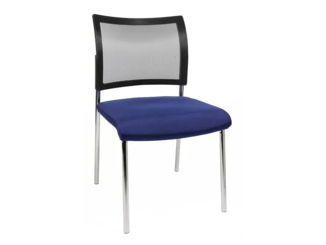 Siège visiteur Assise tissu bleu Dos maille noir