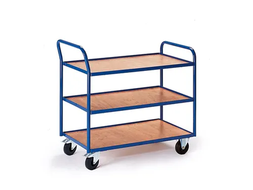 tafelwagen,draagverm. 250kg,3etage(s),laadvl. LxB 990x590mm,houtetage
