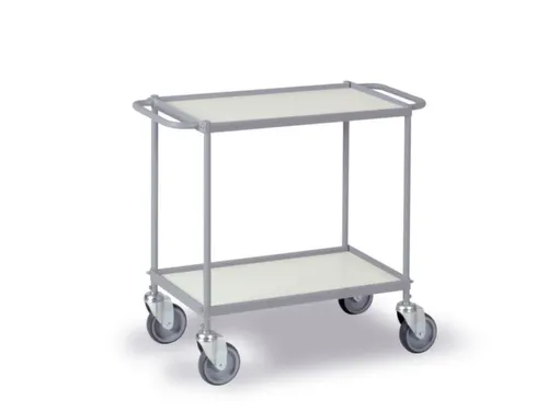 Universele Wagen 150kg 660x340mm 2 Etages Met Beugel Zilvergrijs