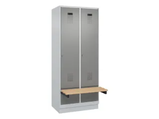 locker met bank,HxBxD 1950x800x815mm,2vak,vak B 400mm,cilinderslot - 2