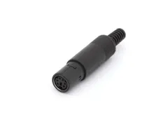 Vrouwelijke 6P Mini-Din Plug - Zwart