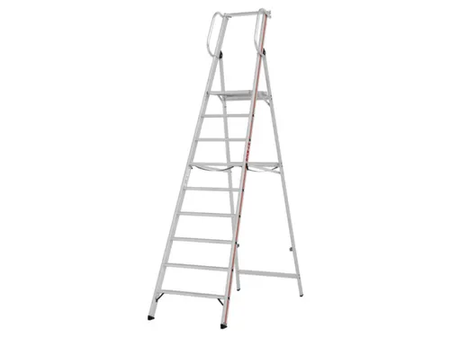 platformladder,bordes HxBxD 2110x440x400mm,9treden,aluminium
