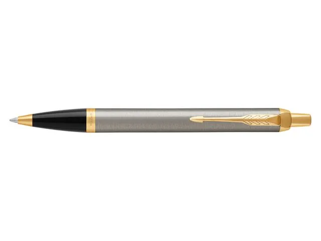 Balpen Parker IM Brushed Metal GT Medium Blauwe inkt