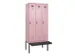 locker met bank,voor scheiding van kleding,HxBxD 2120x900x815mm,3vak