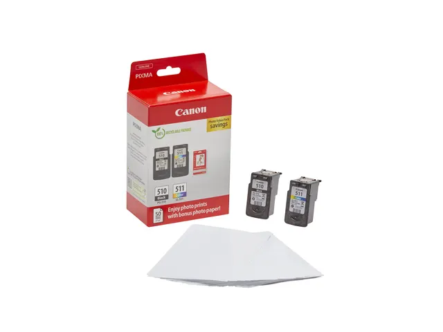 Inktcartridge Canon PG-510 CL-511 zw + kl + papier