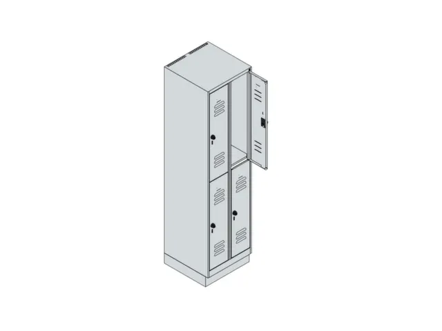 dubbeldekse locker,HxBxD 1950x500x500mm,2x2vak.,vak B 250mm