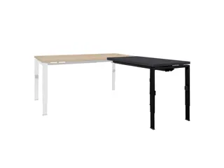 Bureau Linesto N4 aanbouwtafel 120x60cm houtprint schaduw 25mm zwart - 1