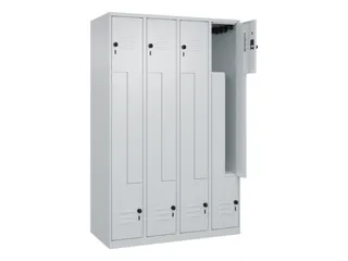 Z-garderobekast,HxBxD 1850x1200x500mm,vak B 150/300mm,draaigrendel - 2