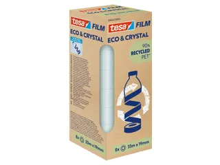 Plakband Tesa eco&crystal 59044 19mmx33m transparant 8 rollen - 1