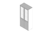 vitrinekast HxBxD 2000x900x450mm glazen deuren m. frame 4xhouten vloer