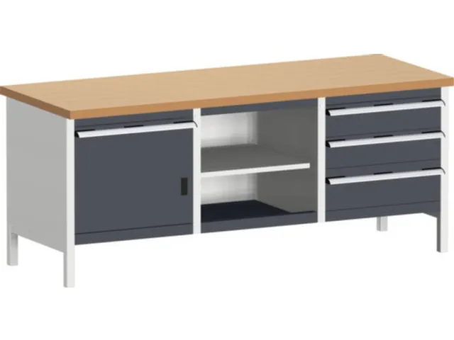 werkbank met opbergruimte,HxBxD 840x2000x750mm,beukenblad