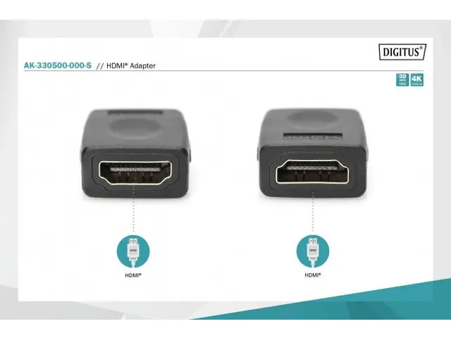 HDMI-adapter type A Bu/Bu UHD 4K@60Hz Zwart