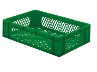 Euronorm-stapelbak 26l 145x600x400mm Wanden/bodem Opengewerkt Groen - 1