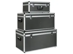 Set aluminium transportboxen,25/65/100l,antraciet