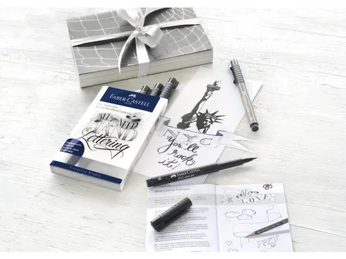 Tekenstift Faber-Castell Pitt Artist Pen handlettering 8-delig basiset