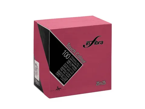 Infibra Servet 25x25cm 1/4 vouw 2-Laags Bordeaux Rood 3000 Stuks