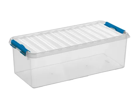 Opbergbox Sunware Q-line 9,5L transparant/blauw