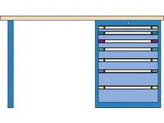 werkbank,HxBxD 840x1500x700mm,multiplexblad,RAL7035,front RAL7035