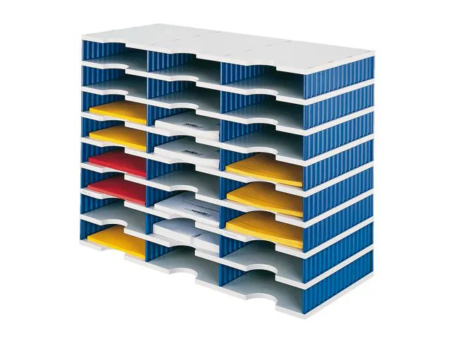 Module de classement 24 casiers DIN C4 bleu/gris 573x723x331mm