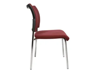 Bezoekersstoel Stof Bordeauxrood Zitting 430x480x450mm - 4