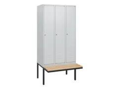 locker met bank,HxBxD 1950x900x815mm,3vak,vak B 300mm,cil.-slot