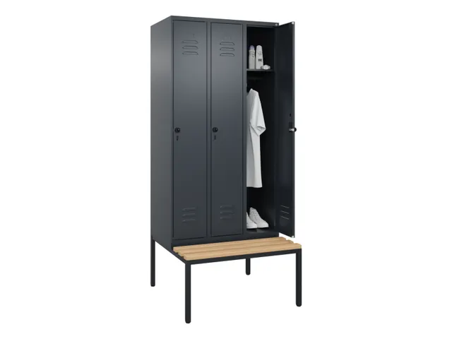 Armoire vestiaire Classic+ 3 comp 212x90x81,5cm gris anthracite