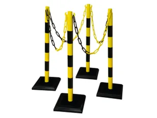 set kettingstaanders,4staanders,12,5m ketting,HxØ 900x50mm - 1