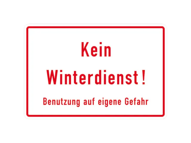 aanwijzingsbord,Geen winterdienst! Gebruik op eigen risico