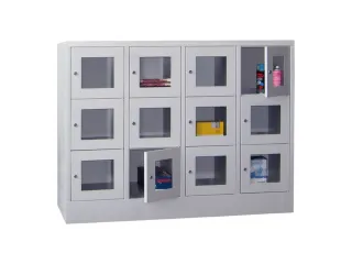 lockerkast,HxBxD 1187x1600x500mm,4x3vakken,RAL7035,front RAL7035 - 3