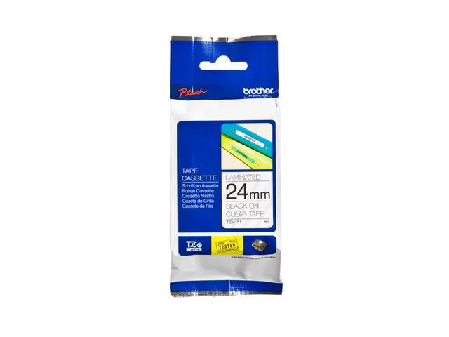 Ruban de lettrage Brother P-Touch TZE-151 standard 24mm noir sur trans