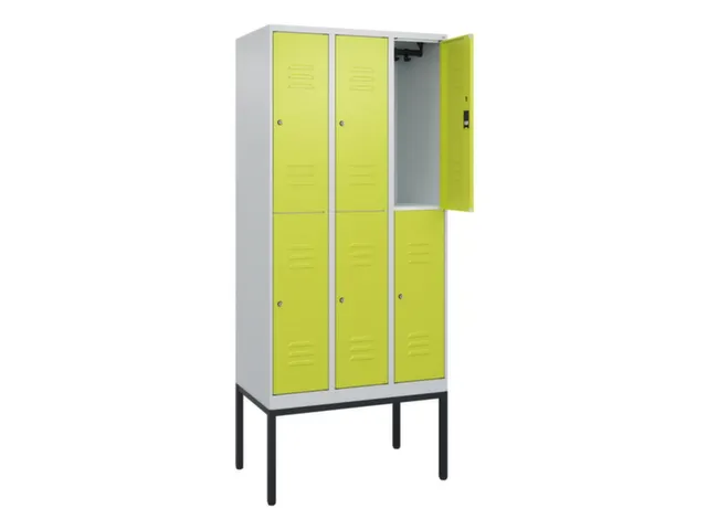 dubbeldekse locker,HxBxD 2120x900x500mm,3x2vak.,vak B 300mm,cil.-slot